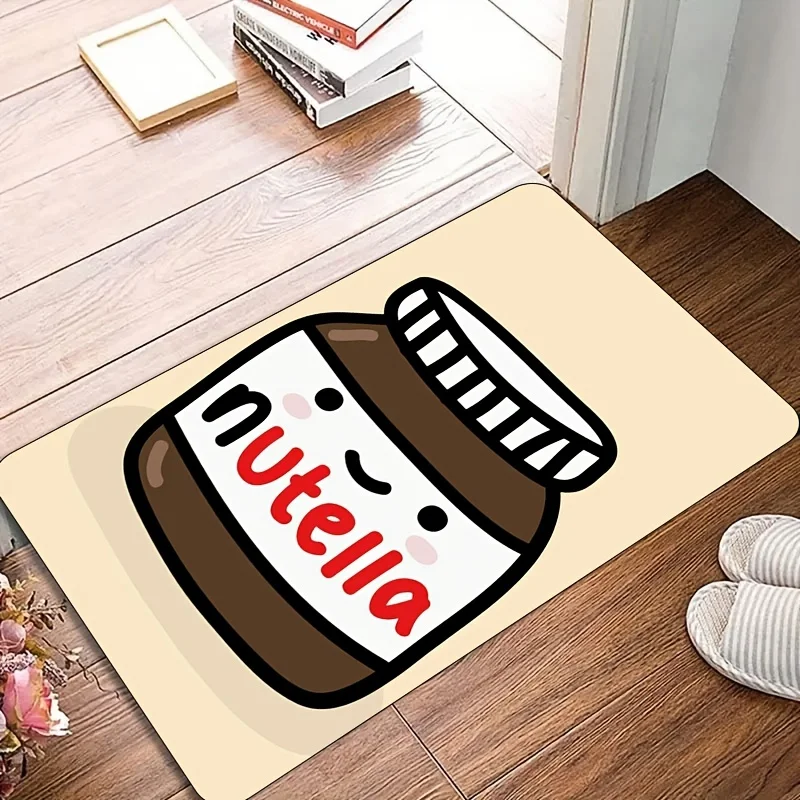 1 tapete de cocina con diseño de avellanas y Chocolate Nutella, antideslizante, lavable a máquina, adecuado para sala de estar, porche