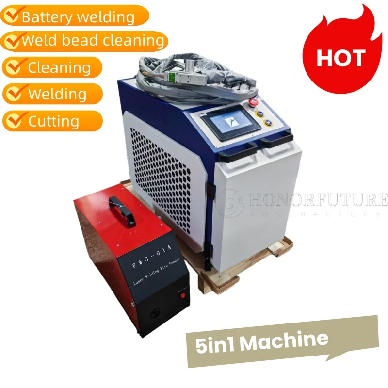 Relfar 5 في 1 آلة لحام البطارية يده الألياف الليزر المعادن لحام قطع التنظيف 1500 واط 2000 واط 3000 واط لحام