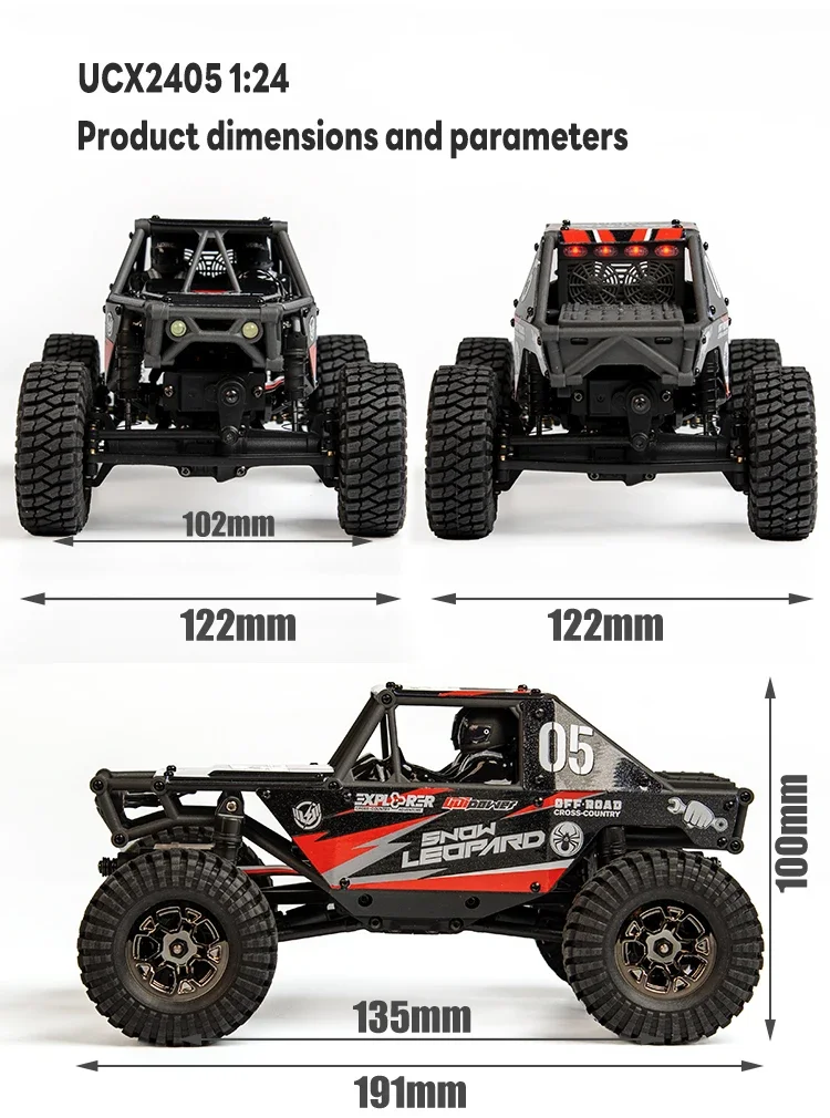 1/24 RC Crawler UDIRC UCX2405 Brushless/Brushed Motor 4WD Off-road Mini Rock Crawler Climbing Vehicle RTR RC Car Toys