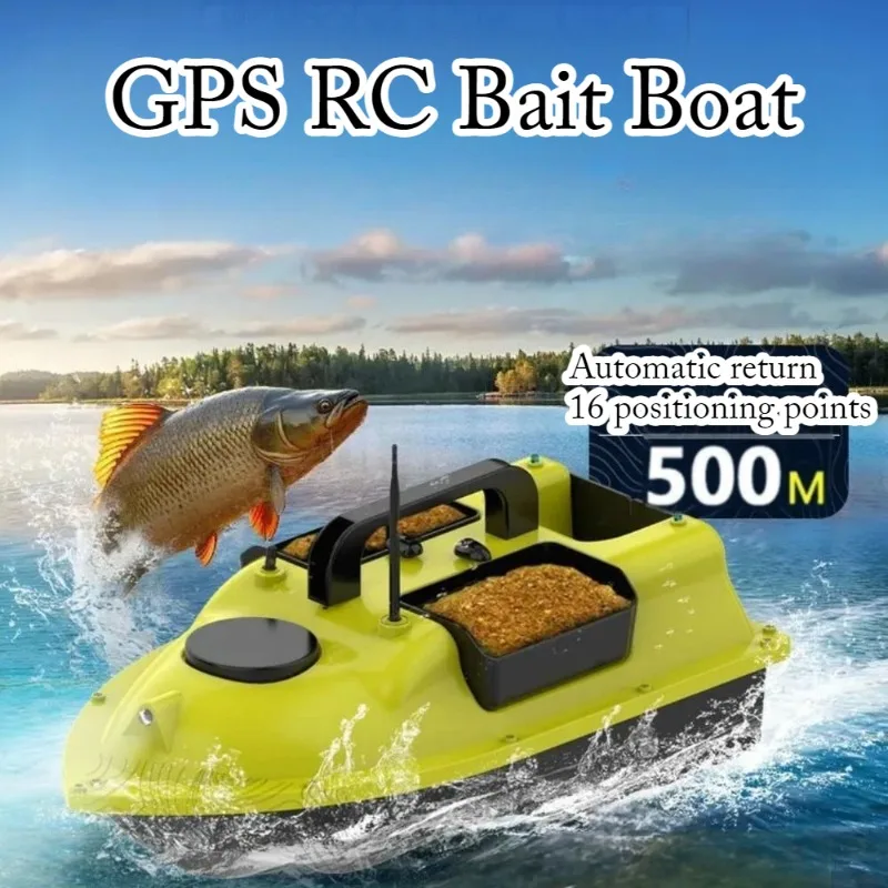 

3 Bait Containers GPS Fishing Bait Boat Automatic with 400-500M Remote Range Fishing Bait Boat Fishing Tackle