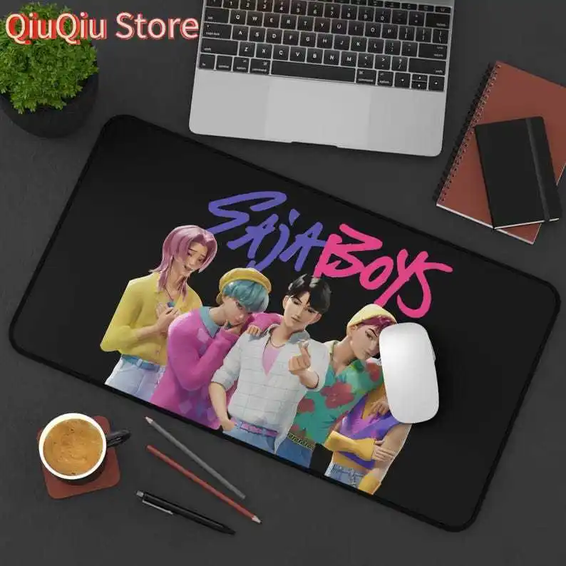 

Saja Boys Desk Mat, Kpop Demon Hunters Golden Huntrx Girls K-pop Saja Boys Soda Pop Anime, Gaming Mouse Pad,