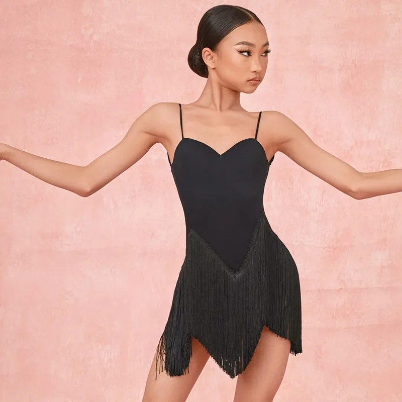 فستان ZYM مخصص مع الخصر المتموج فساتين الرقص اللاتينية للفتيات مع الملابس الداخلية 25003