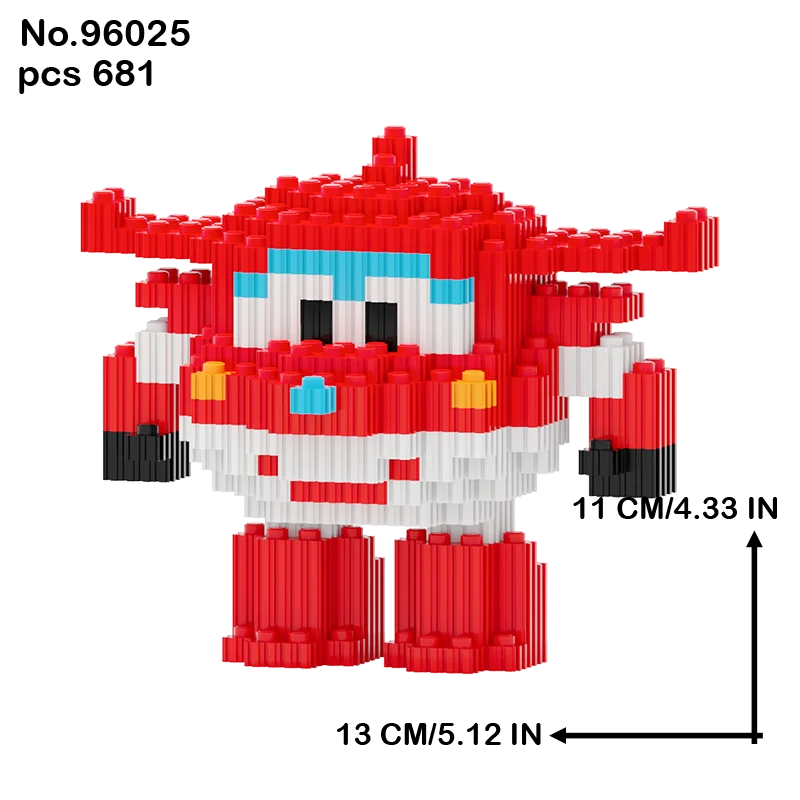 Mini Tino Jett Dizzy Anime Deformation Plane Robot Figures Kids Toys Gifts Building Block Toy Party Christmas Gift Decorations