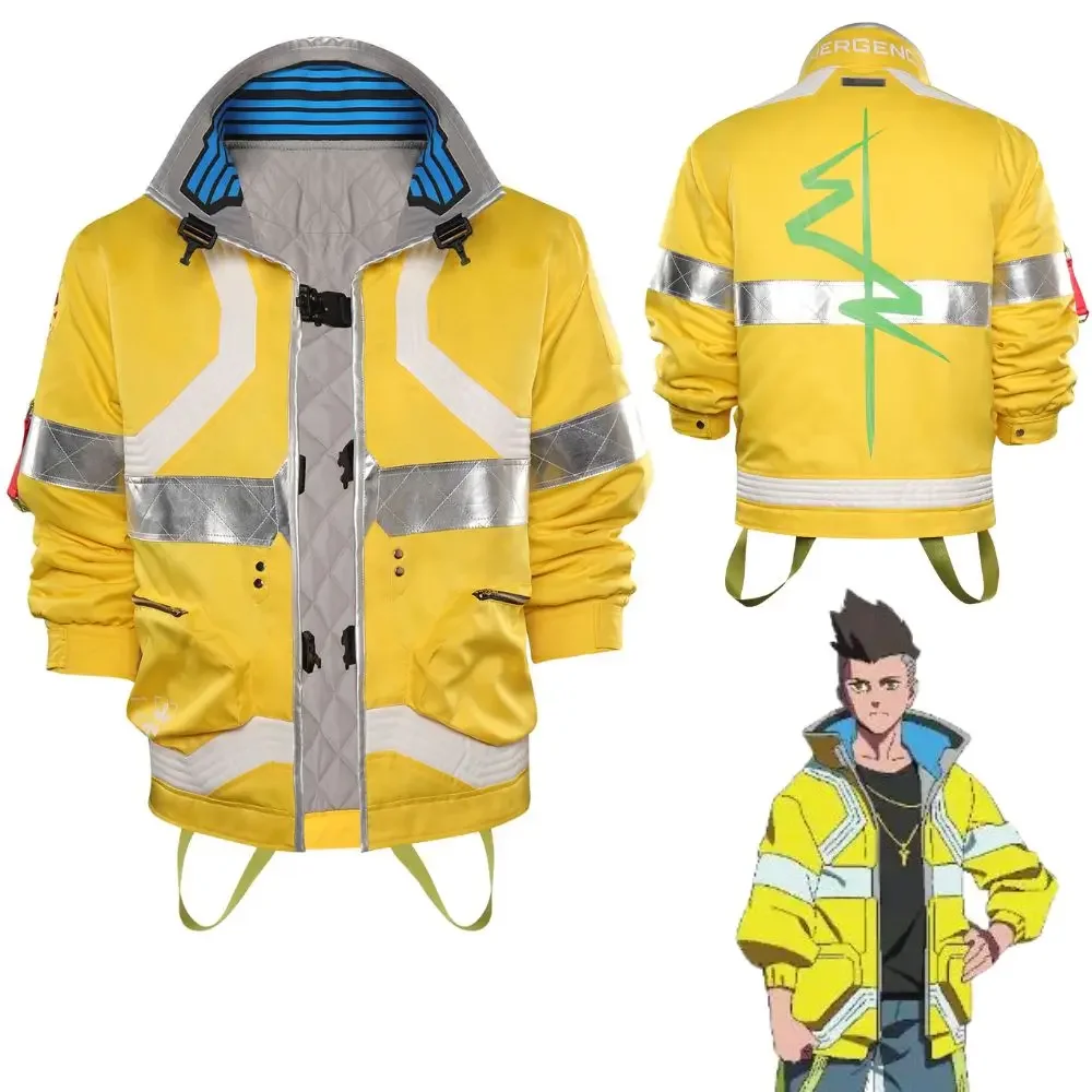 

David Martinez Cosplay Costume Adult Men Game Jacket Punk David Coat Roleplay Outfit Halloween Carnival Party Suit