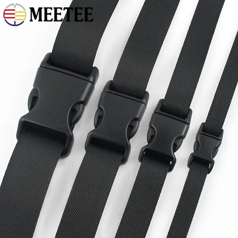 1-5Sets 10-25mm Black Webbing Strap Plastic Buckles Belt Quick Release Buckle Bag Nylon Ribbon Fastener Dog Collar Closure Hook