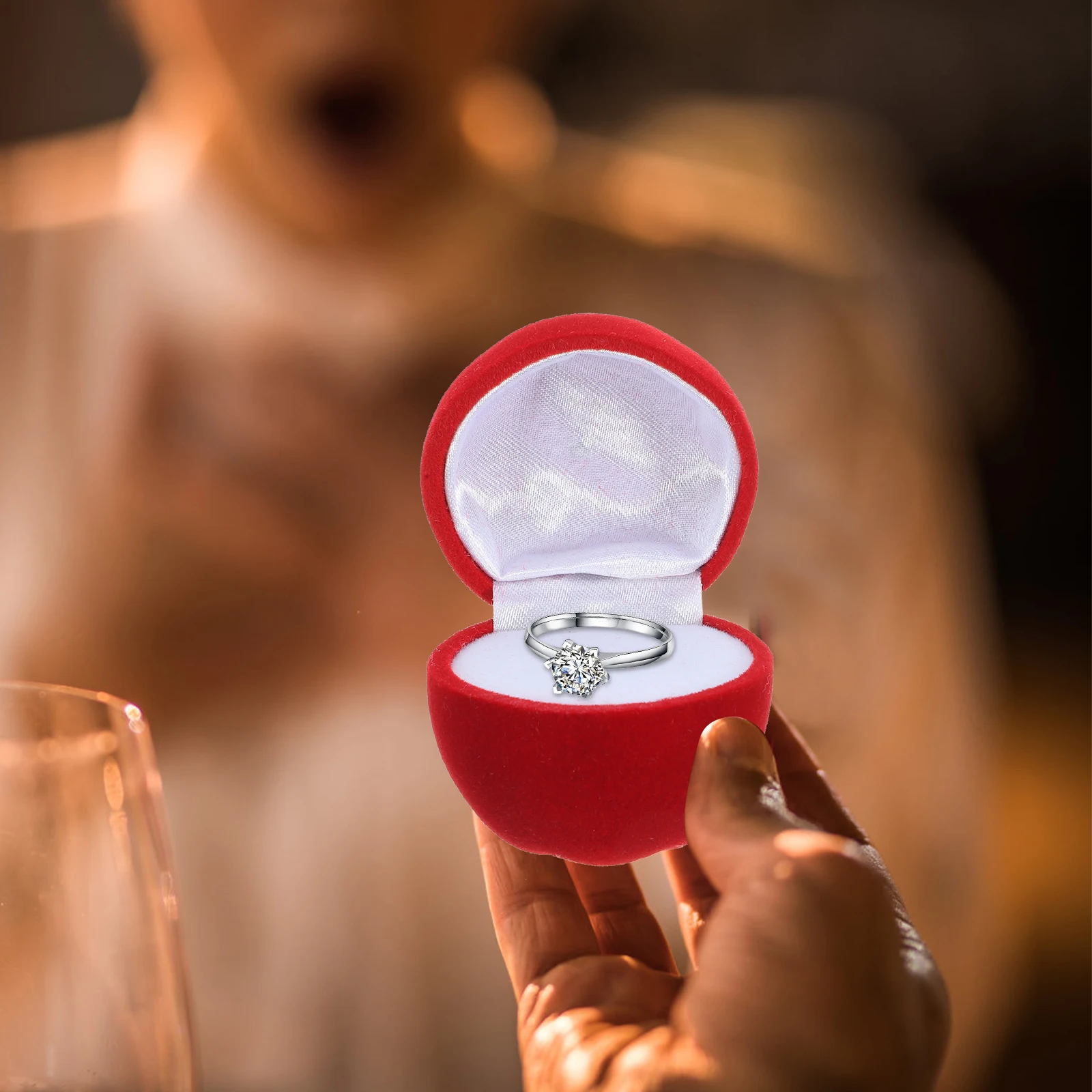 

2 шт. бархатная подарочная коробка для хранения изысканный футляр для ювелирных изделий портативный модный декор коробка для упаковки рождественских подарков