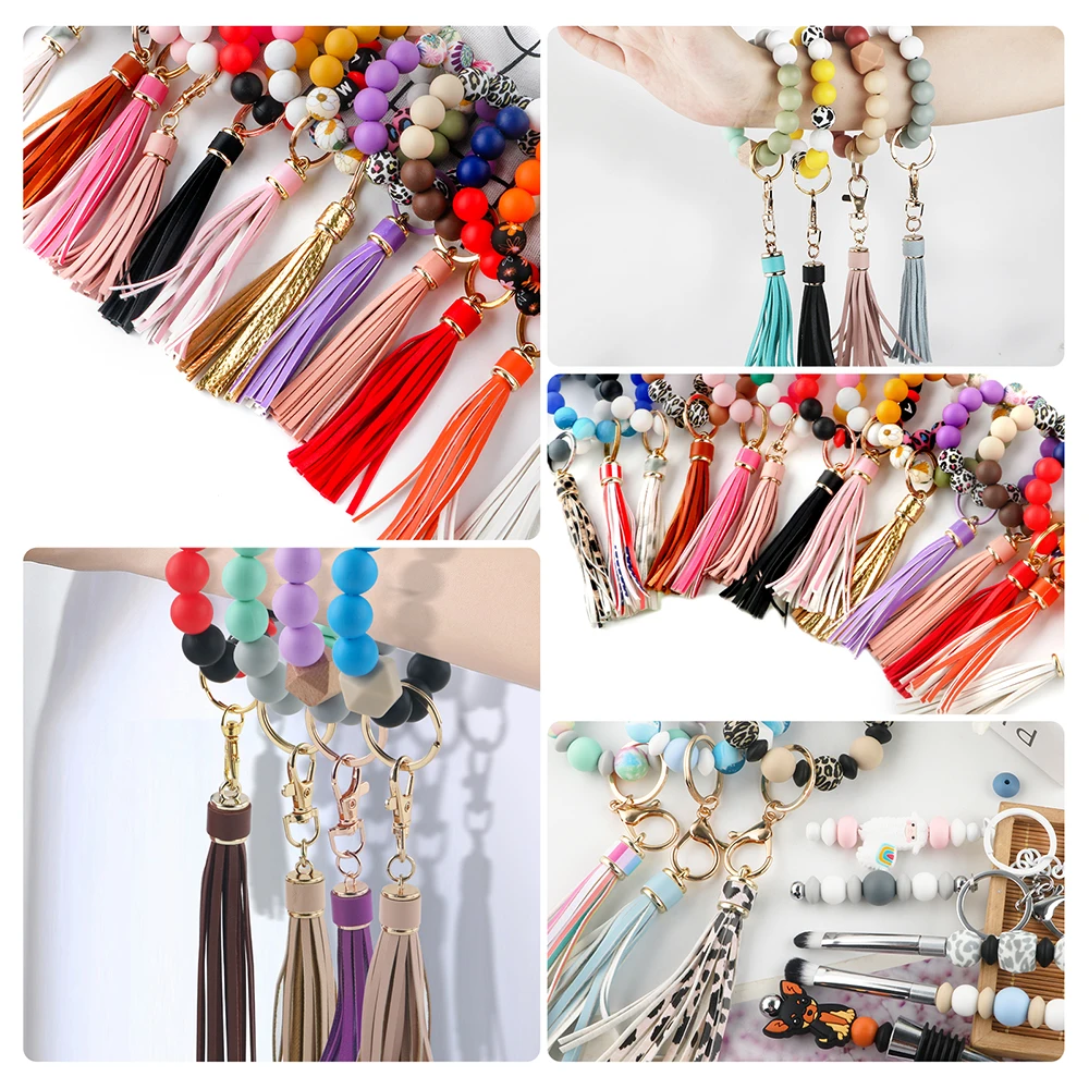 5/10pcs Vintage Leather Tassels Fringe For DIY Jewelry Making Keychain Cellphone Strap Pendant Accessories