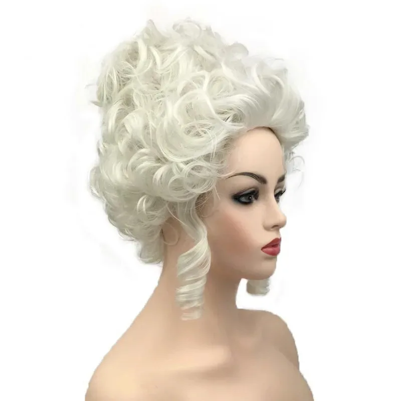 

asdh8@Marie Antoinette Princess Medium Court Curly Heat Resistant Hair Cosplay Costume Wig + Track + Wig CapCOSda@