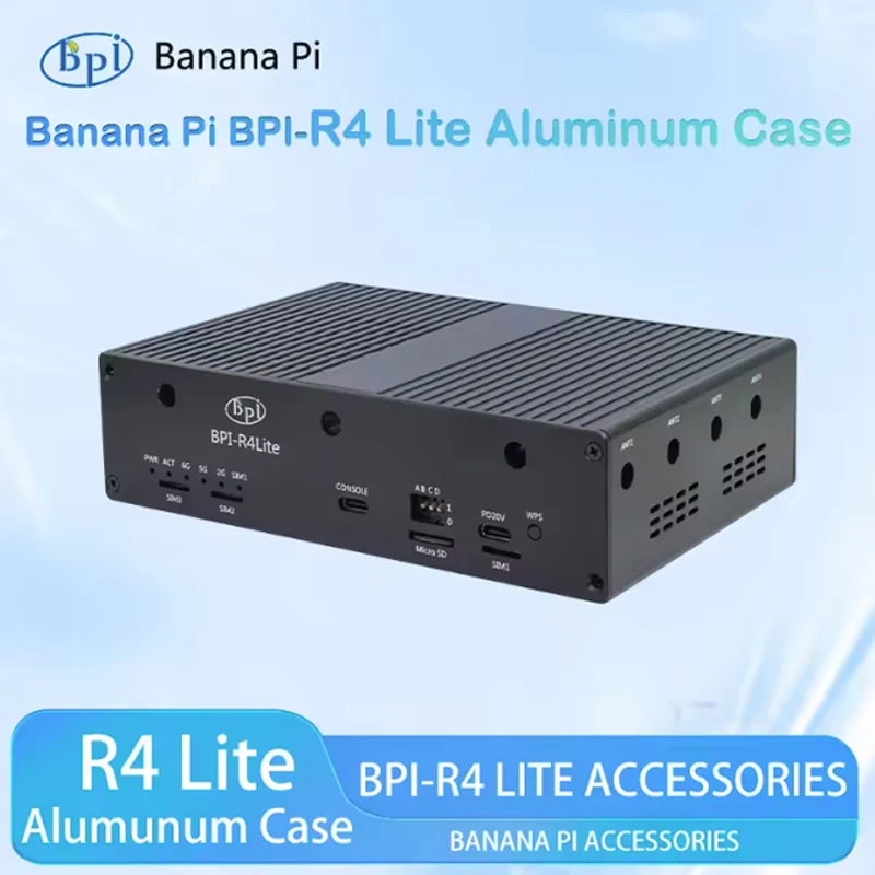 

Алюминиевый корпус Banana Pi BPI-R4 Lite — защитный металлический корпус для BPI-R4 Lite SBC
