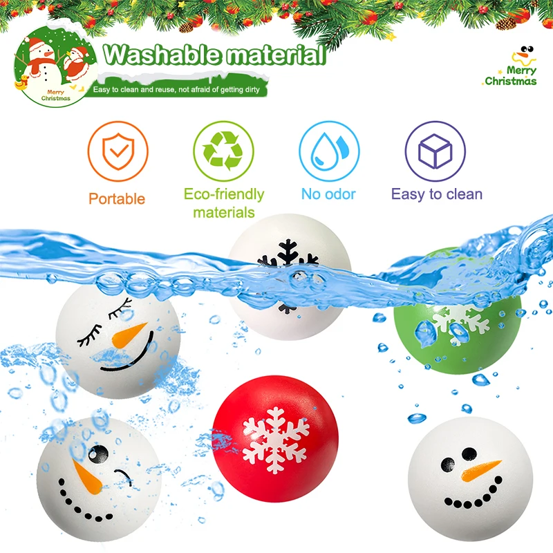 10 قطع من كرات رجل الثلج لعيد الميلاد وحلي احتفالية وحرف احتفالية للاحتفالات العائلية #2