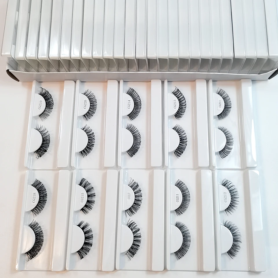 Natuurlijke Piekerig Wimpers Bulk Groothandel Wreedheid Gratis Faux Cils Korte Russische Strip Lashes Make Fake Wimpers