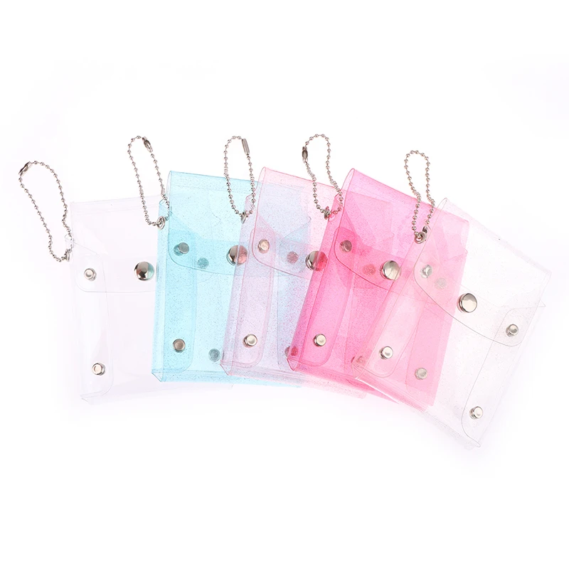 Glitter Transparent Waterproof PVC Women Card Case Business Card Holder Men Credit Card Bag Id Card Mini Wallet Jelly Coin Purse