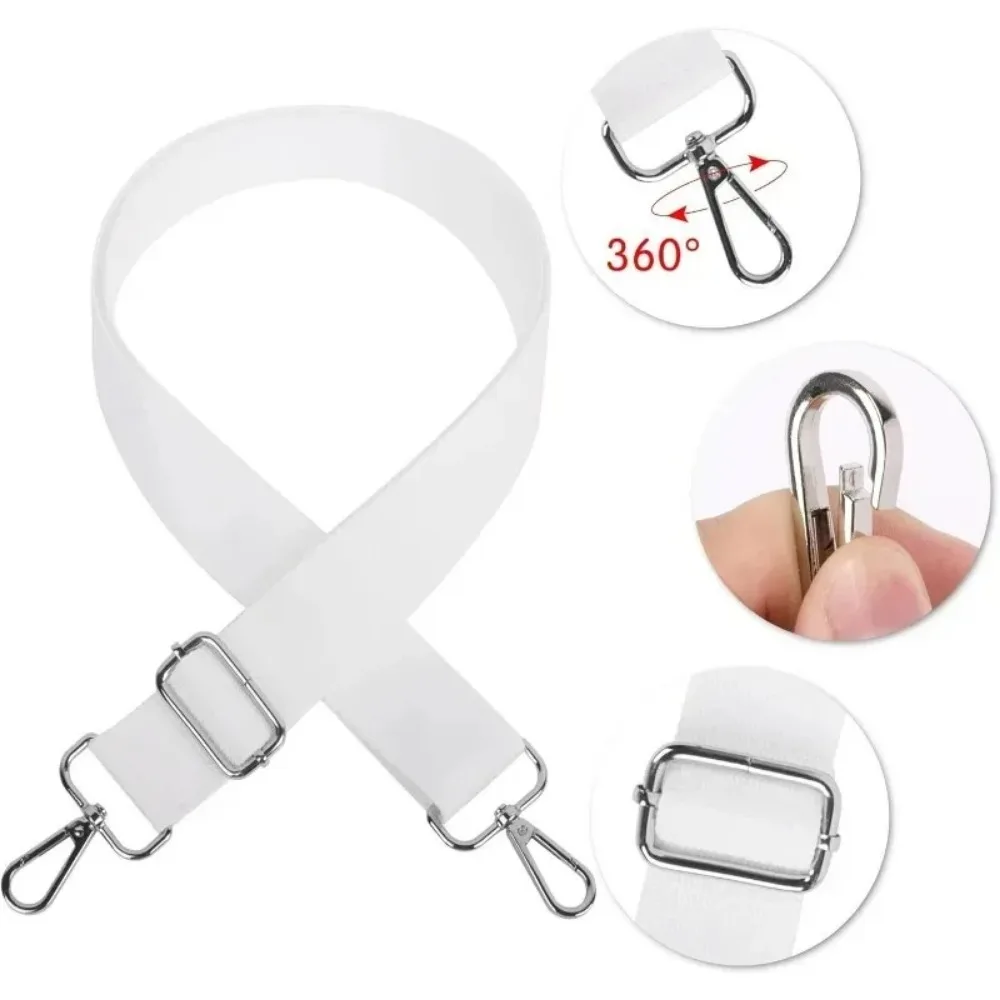 With Metal Swivel Hooks Straps Wide Shoulder Bags Strap 3.8cm Bag Strap White Adjustable Replacement Cross Body Bag Strap