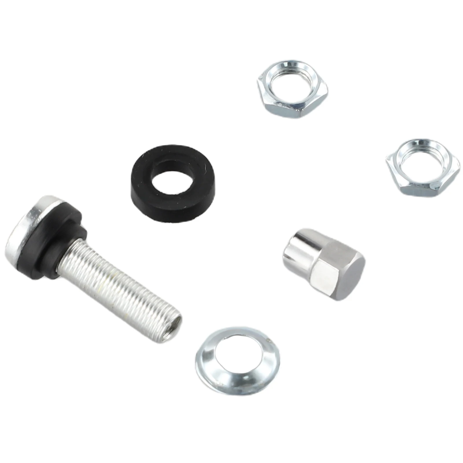 2Pcs Car Tire Valve Short Stems Tubeless Vacuum Tire Valve Stems Metal Silver Tire Valve Short Stems Auto Replacement Parts