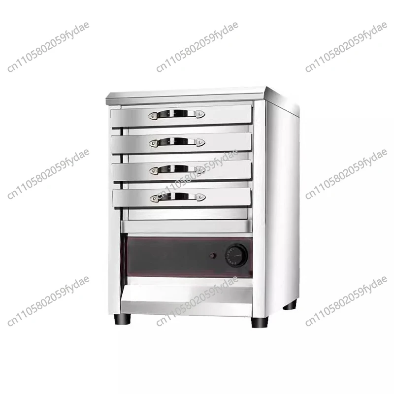Electric-Heated Compact Tabletop Rice Roll Maker Drawer-Style Steamer Stainless Steel Soup Steaming Cabinet