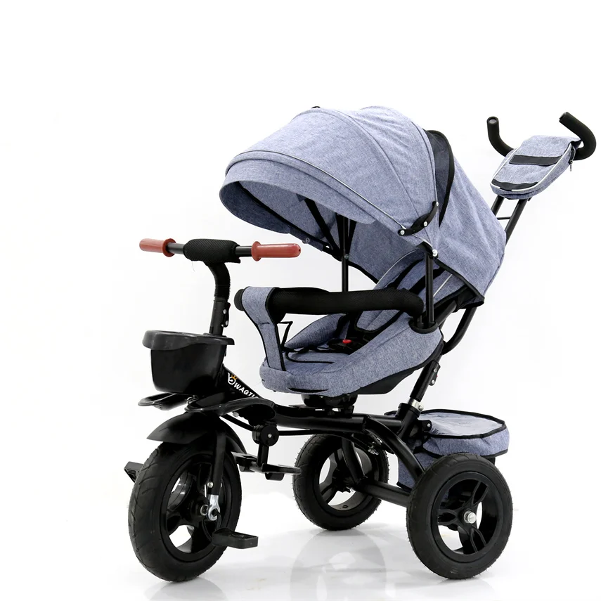 4 in 1 stroller for 2-8 years kids babies cheap price three wheel steel frame tricycle best selling rubber tire strollers