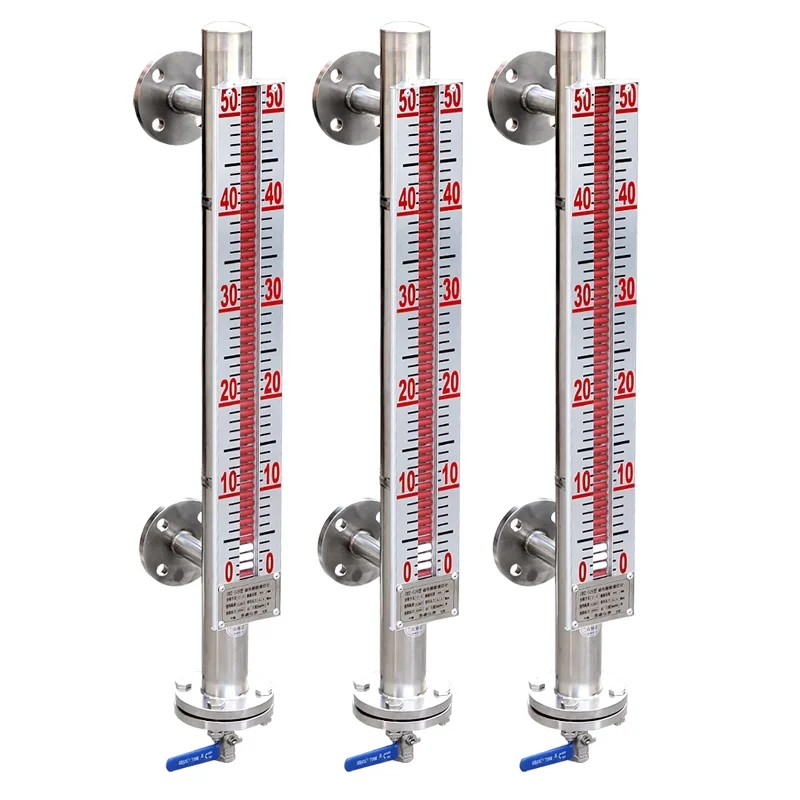 Magnetic flap level gauge alarm switch with 4-20mA remote transmitter floating ball panel high temperature anti-corrosion 304