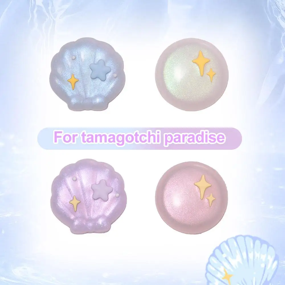 Shell Shape Button Caps for Tamagotchi Paradise Soft Silicone Glitter Joystick Knob Cover Anti‑Slip Virtual Pet Device Accessory