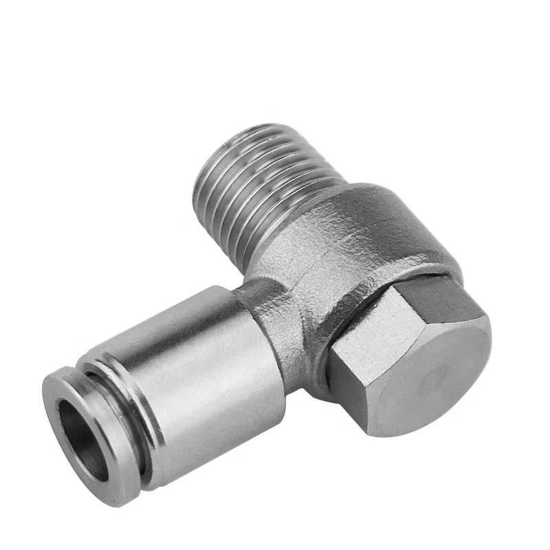 

304 Stainless Steel Trachea Quick Connector Quick-plug Pneumatic Connector Outer Hexagonal Connector Butt Joint Component B-