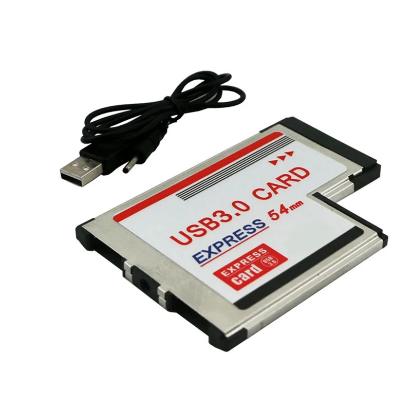 Express Card 54mm to USB 3.0 X 2 Port Expresscard PCI-E to USB Adapter Converter for Laptop Notebook