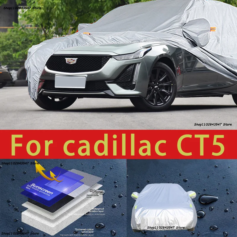 

For cadillac CT5 Outdoor Protection Full Car Covers Snow Cover Sunshade Waterproof Dustproof Exterior Car accessories