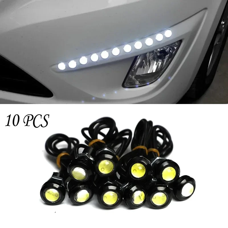 

10 шт. 23/18 мм автомобильные дневные ходовые огни «Орлиный глаз» 12 В, светодиодные фонари заднего хода и парковки, сигнальные лампы для автомобилей