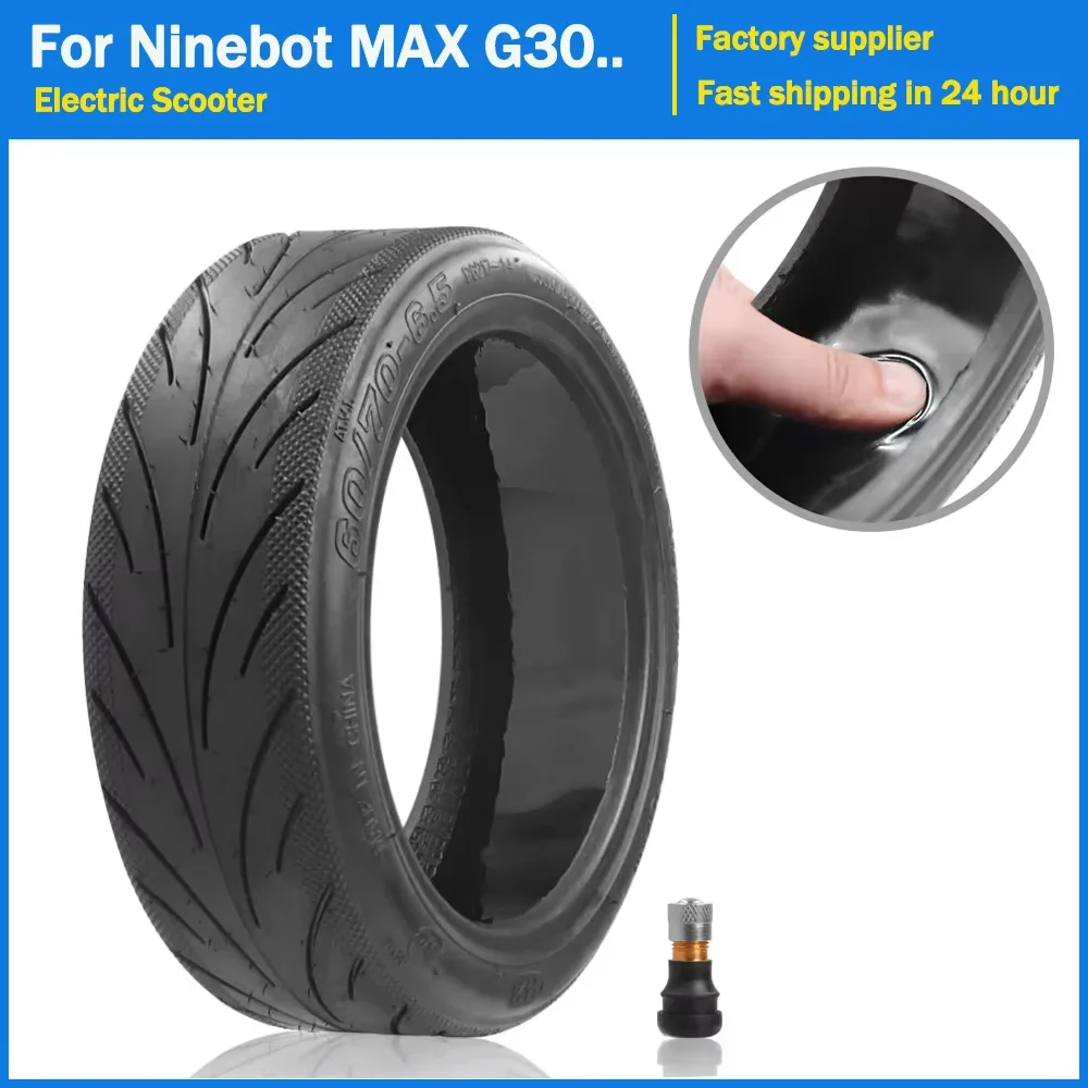 60/70-6.5 Tubeless Tyre Thickening Vacuum Tire for Ninebot MAX G30 Electric Scooter 10 Inch Front /Rear Tyre Wheel Accessories