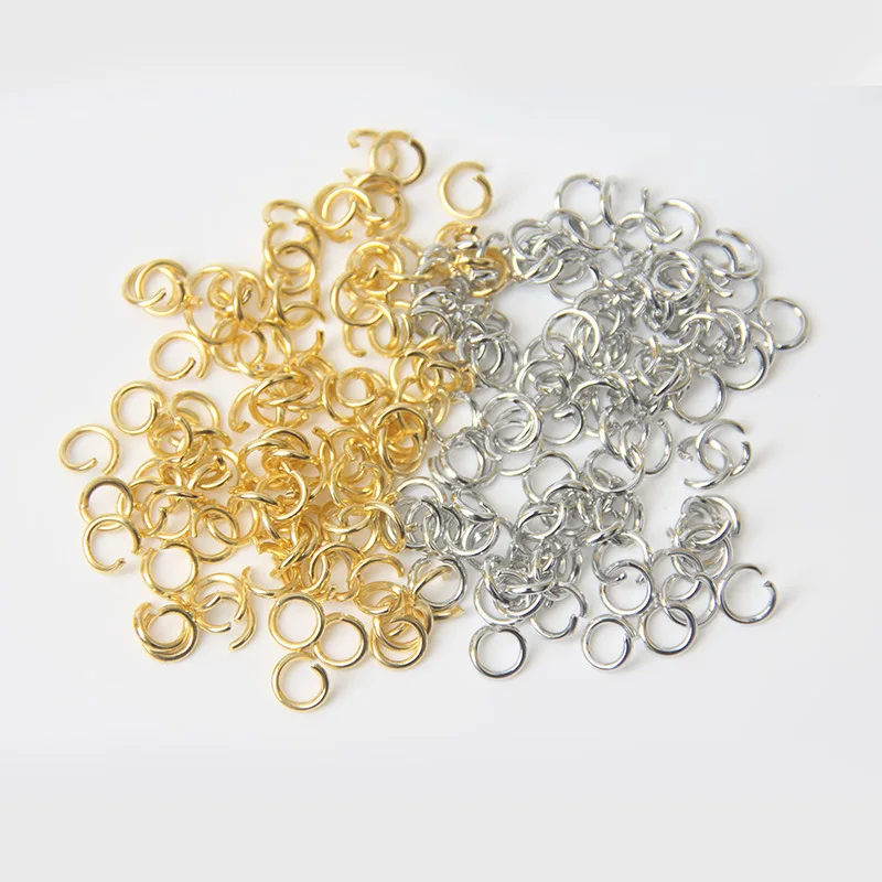 

200PCS/Lot 4mm 5mm Gold Silver Single Open Loop Broken Ring Beaded Jewelry DIY Handmade Earrings Material Bag Hair Accessories