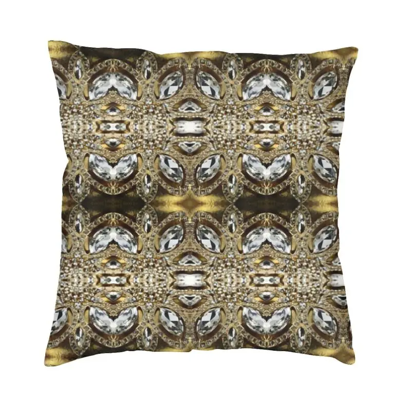 Fashion Silver Diamond Rhinestone Cushion Cover 40x40 cm Diamante Pattern Jewelry Gemstone Crystal Throw Pillow Cases Decor Home