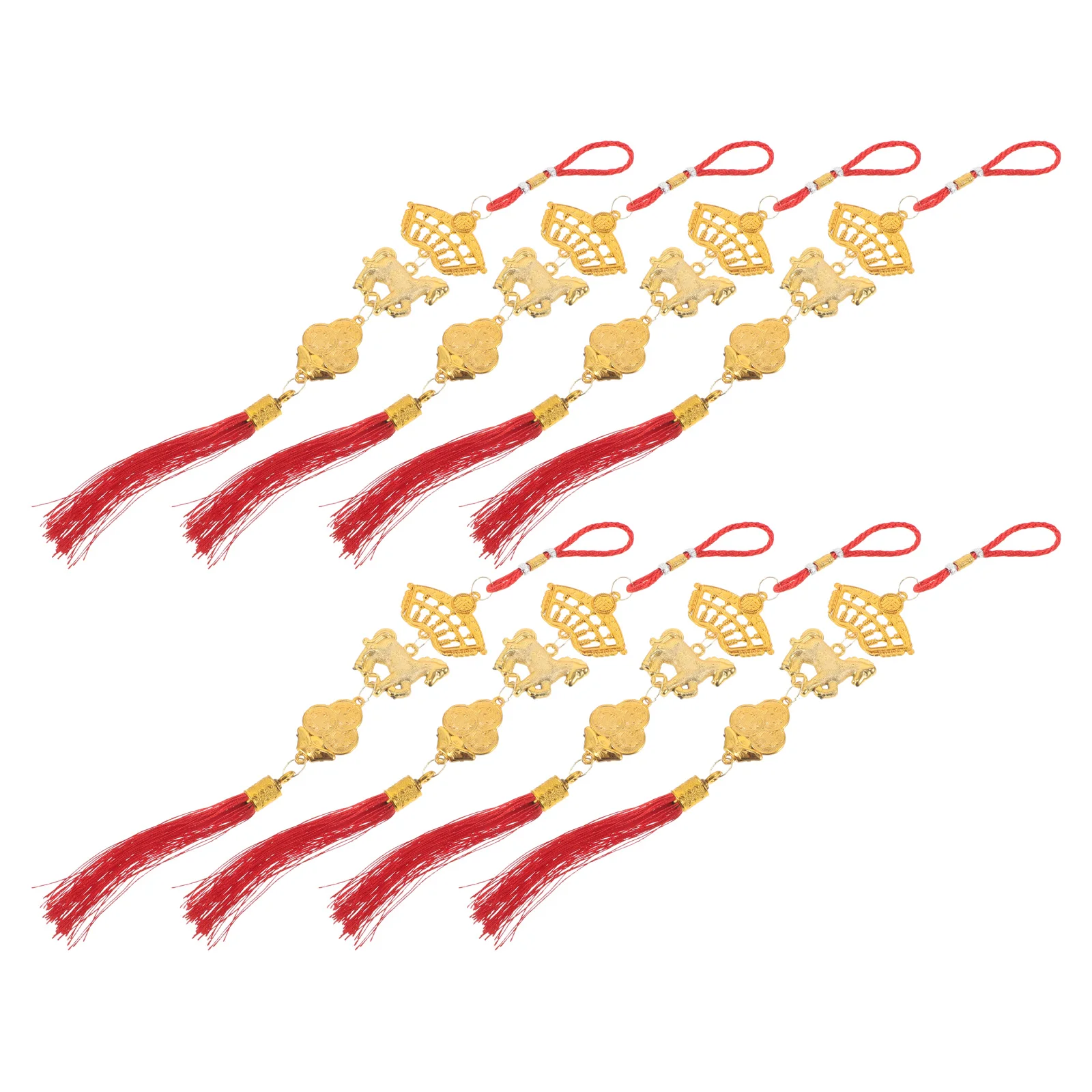 

8Pcs Chinese New Year Hanging Decorations Horse Charms Pendants Indoor Outdoor Spring Festival Lucky Pendant New Year Blessing