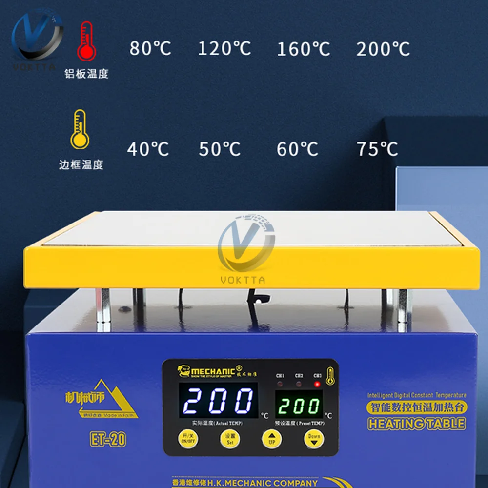 ET-10/20 tavolo riscaldante temperatura costante digitale intelligente per telaio centrale rimozione BGA Reballing PCB preriscaldamento piastra