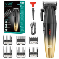 Original VGR Metal 9000RPM Professional Men's Hair Clipper Rechargeable Hair Trimmer Barber Cordless Hair Cutting Electric Salon