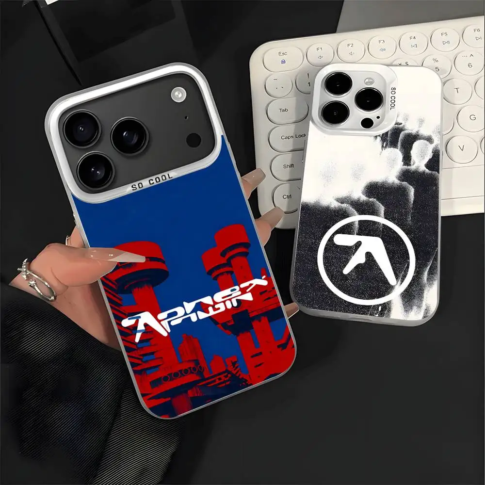 

Aphex Twin Logo Art For iPhone 17,16,15,14,13,12,11,Mini,Pro,E,SE4,XS,MAX White Shockproof Candy Matte Cover