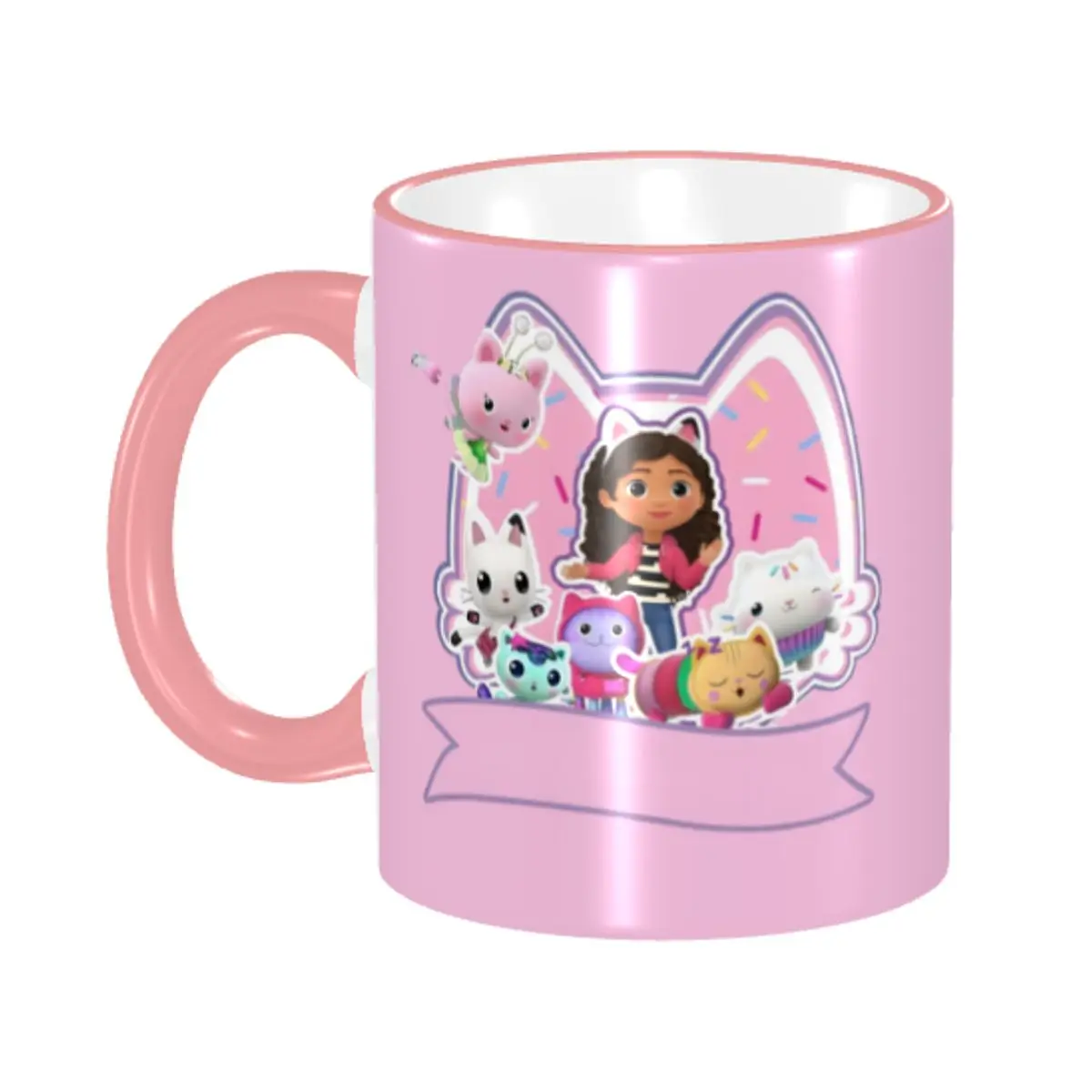

Custom G-Gabbyes D-Dollhouses Mugs Animals Pink Ceramic Coffee Mug Cup Creative Present