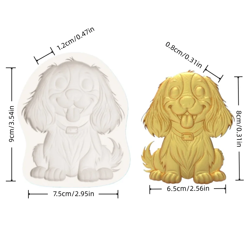Silicone Mold for Springer Spaniel Puppies, Creative Fondant Chocolate Making Mold