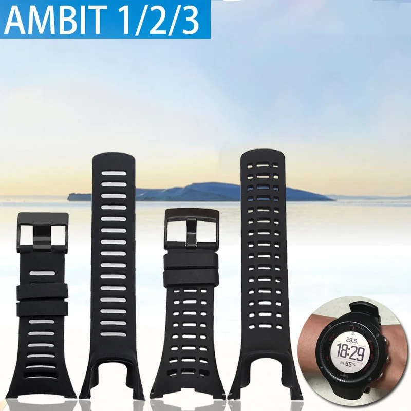 Strap for SUUNTO Ambit 1 2 3 2R 2S 24mm Men\'s Watch Rubber Band Screwdriver Watch Accessories