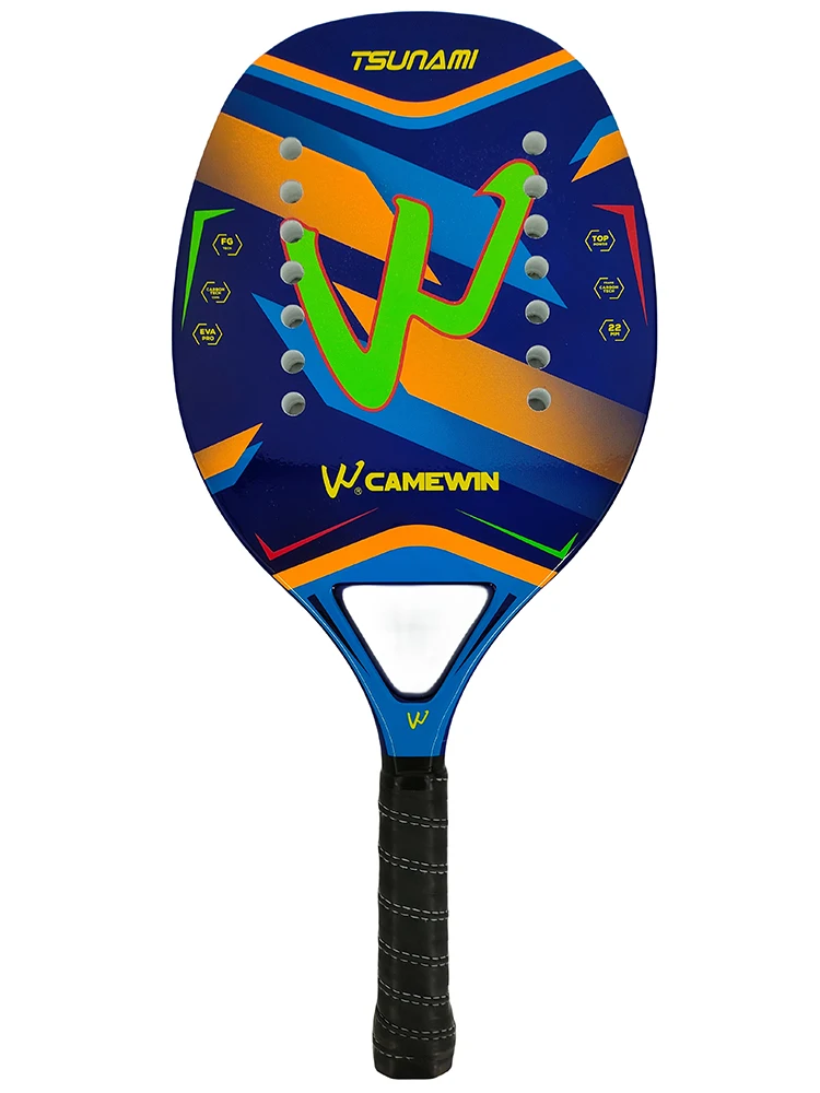 Camewin Beach-Tennis-Schläger 50% Kohlenstoff-Innenkern EVA-Schaum-Faser mit Schutztasche Hochwertiger Tennisschläger 2024 Das Neue