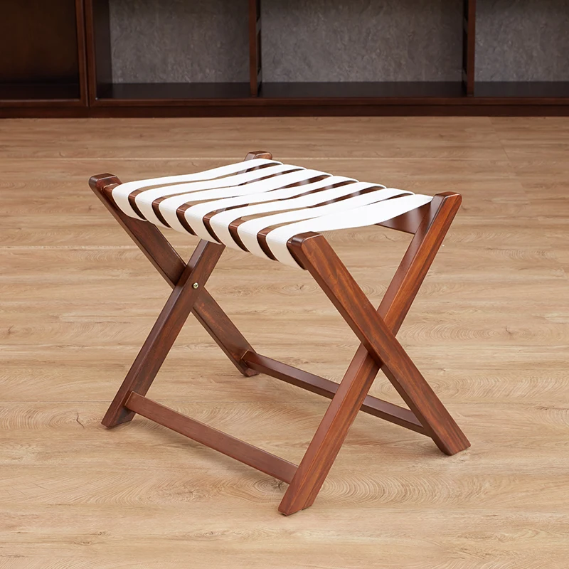 رف أمتعة من الخشب الصلب - رف أمتعة قابل للطي محمول خاص بالفندق Soporte Maletas أثاث تجاري Madera قابل للطي #6