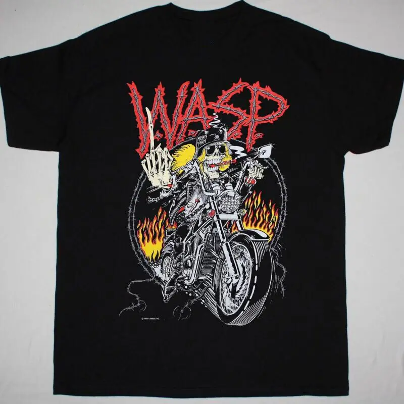 

W.A.S.P. Хлопковая черная Мужская рубашка группы Music Tour