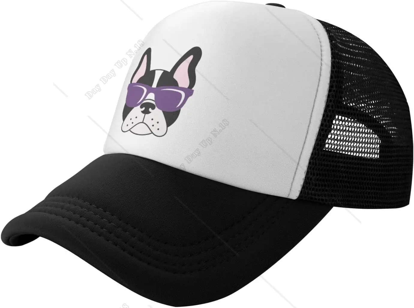 Mesh Dad Hat Adjustable Washed French Bulldogs Sunglasses Baseball Dad Cap Funny Distressed Ball Trucker Cap