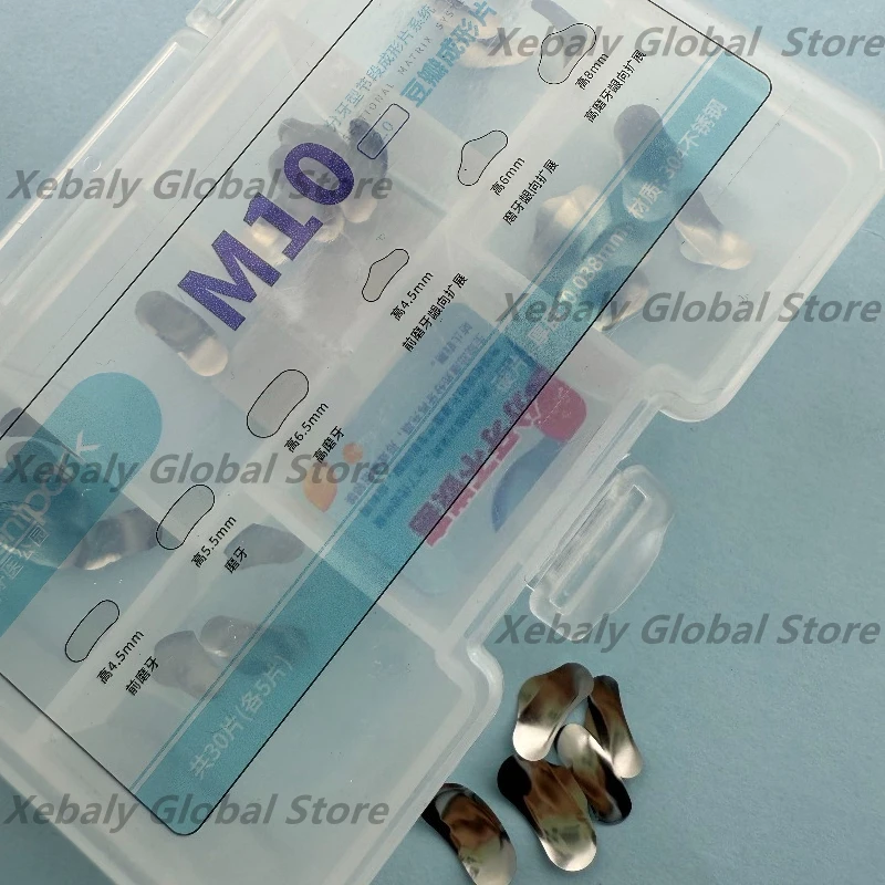 3×30Pcs/Box Dental Matrix Sectional System Metal Stainless Steel Matrix System Hard Elasticity Thickness 0.038mm