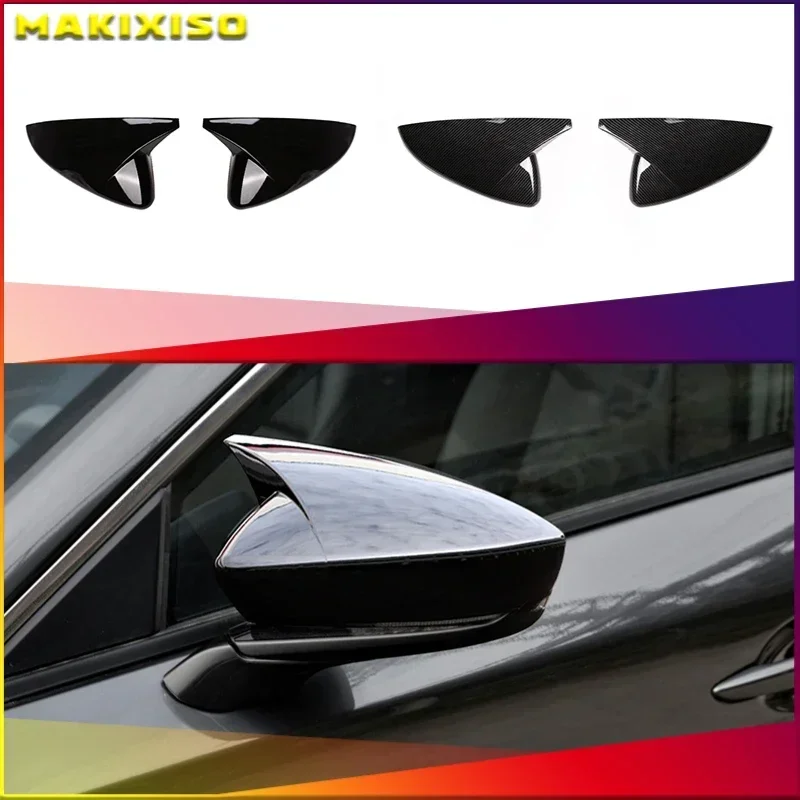 

For Mazda3 Mazda 3 axela 2019 2020 2021 carbon fiber Car Rear-view Mirror Covers Shell Rearview Mirror Edge Guards Cover