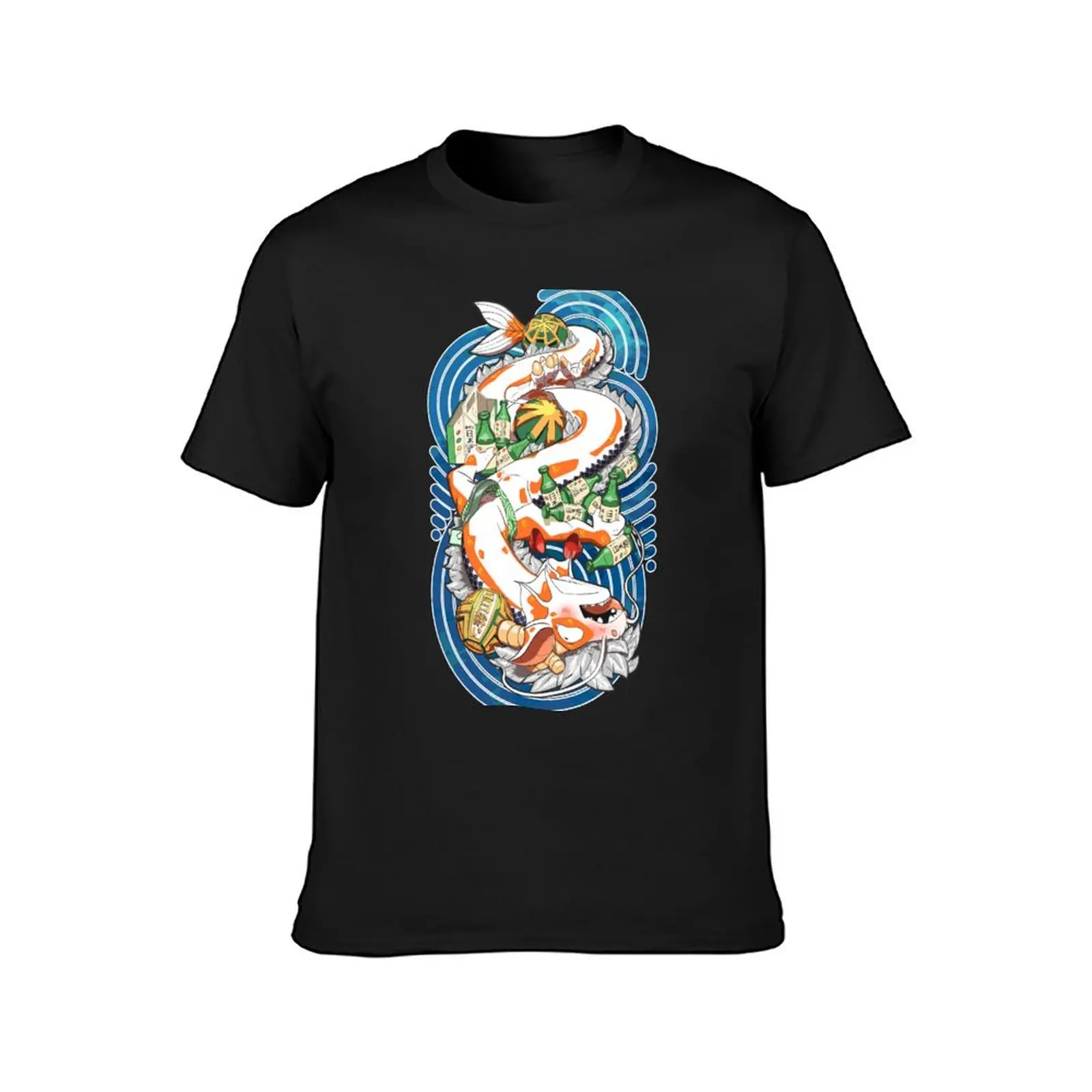 Drunk Hi-Asagi koi dragon [2024 edition] T-Shirt sweat blacks kawaii clothes plain t shirts men