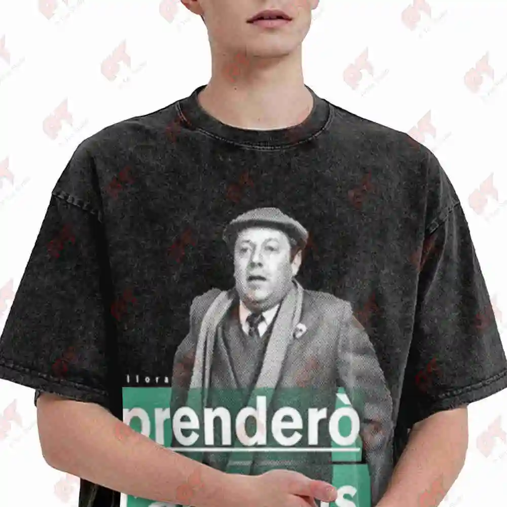 Fantozzi I'll Take The Bus Comedy Vintage Washed Tee Pure Cotton T-Shirt