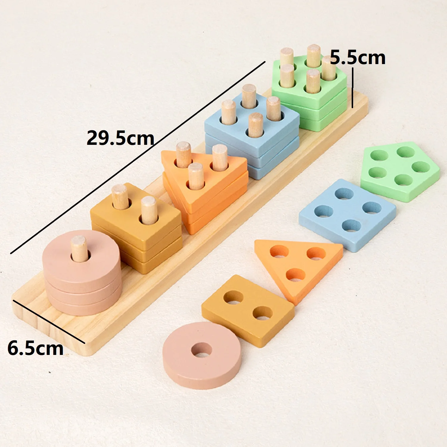 Ensemble de blocs de construction de poteaux en bois pour bébé, moteur fin, éducation précoce des tout-petits, correspondance des formes géométriques, fusion des couleurs, classification