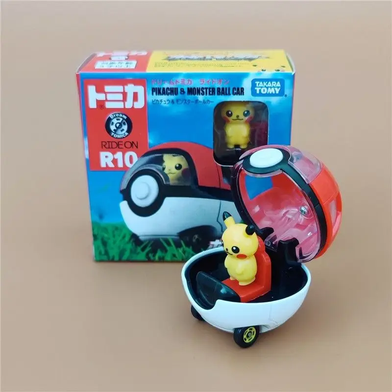 TAKARA TOMY Pokemon Pikachu R10 modelo de coche de juguete fundido a presión regalo adornos de escritorio coleccionables, regalos de Navidad para niños