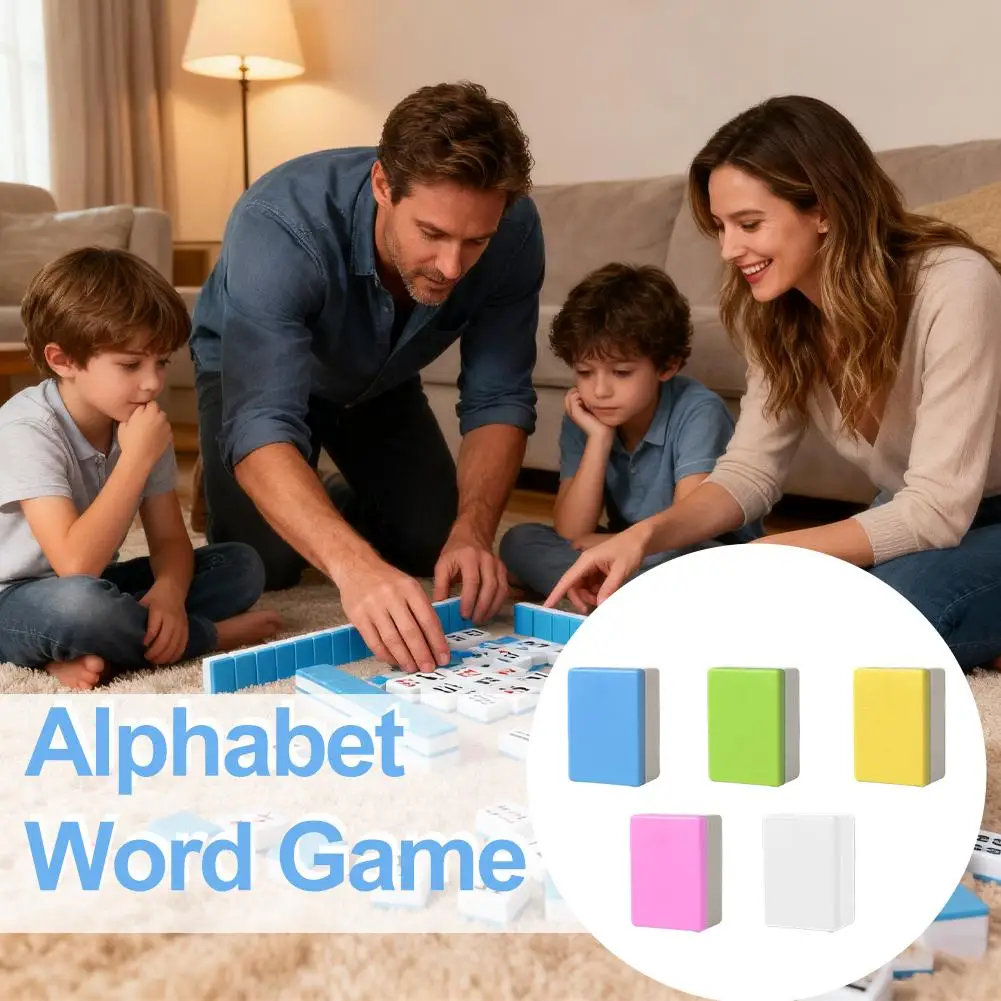 Kids Alphabet Mahjong Set Word Spelling Learning Game Leisure Gathering Multiplayer Board Games Props party game for adults