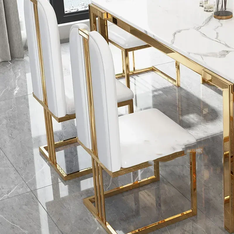 Flexible Luxury Table Chairs Modern Leg Metal Design Rectangular Dining Table Space Saving Funky Table A Manger Unique Furniture - Image 6