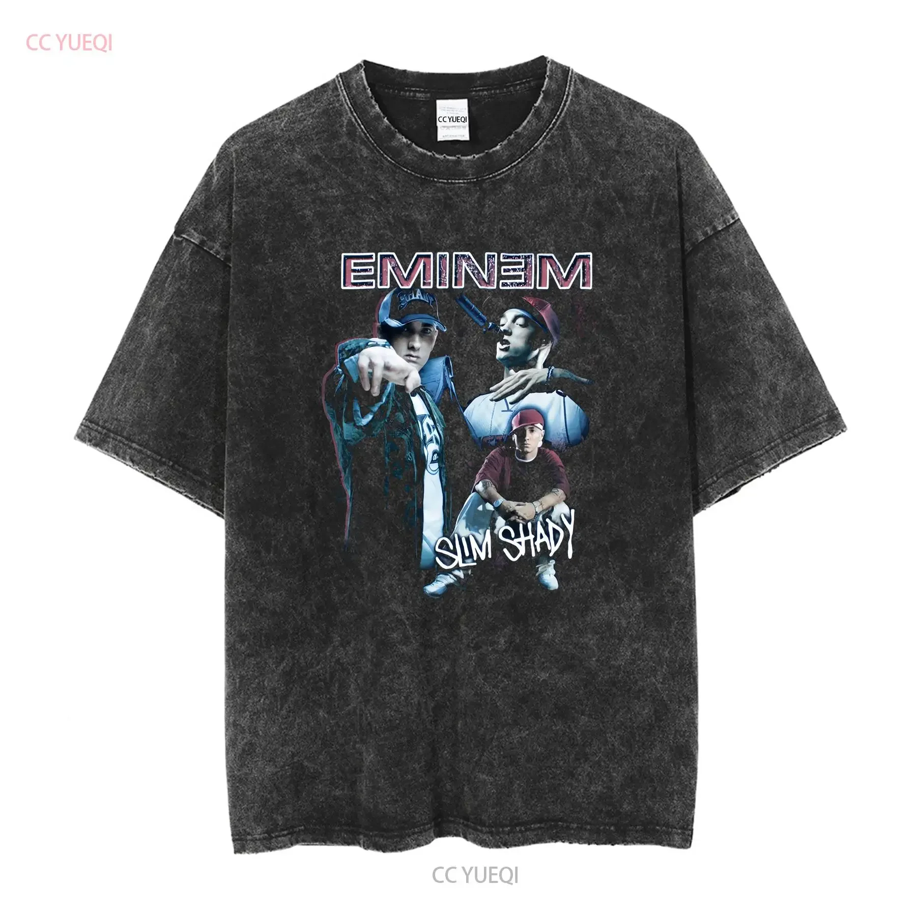 Eminem Slim Shady Rap T Shirt Collage Pointing Bay Island Mens Sz XL vintage Washed Breathable Casual fashion Comfortable