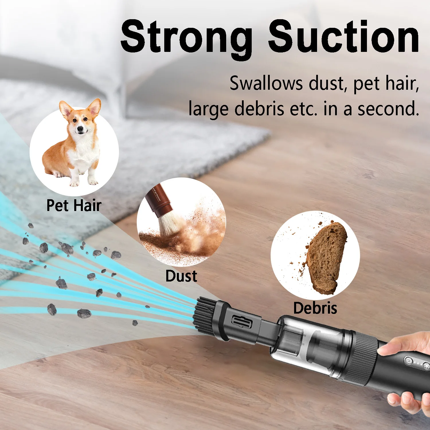 Portable Home Car 2 3 in 1 Mini Vacuum Cleaner 4 Flasks Portable Vaccum Rechargeable Wireless USB C Air Blower Pump Inflator